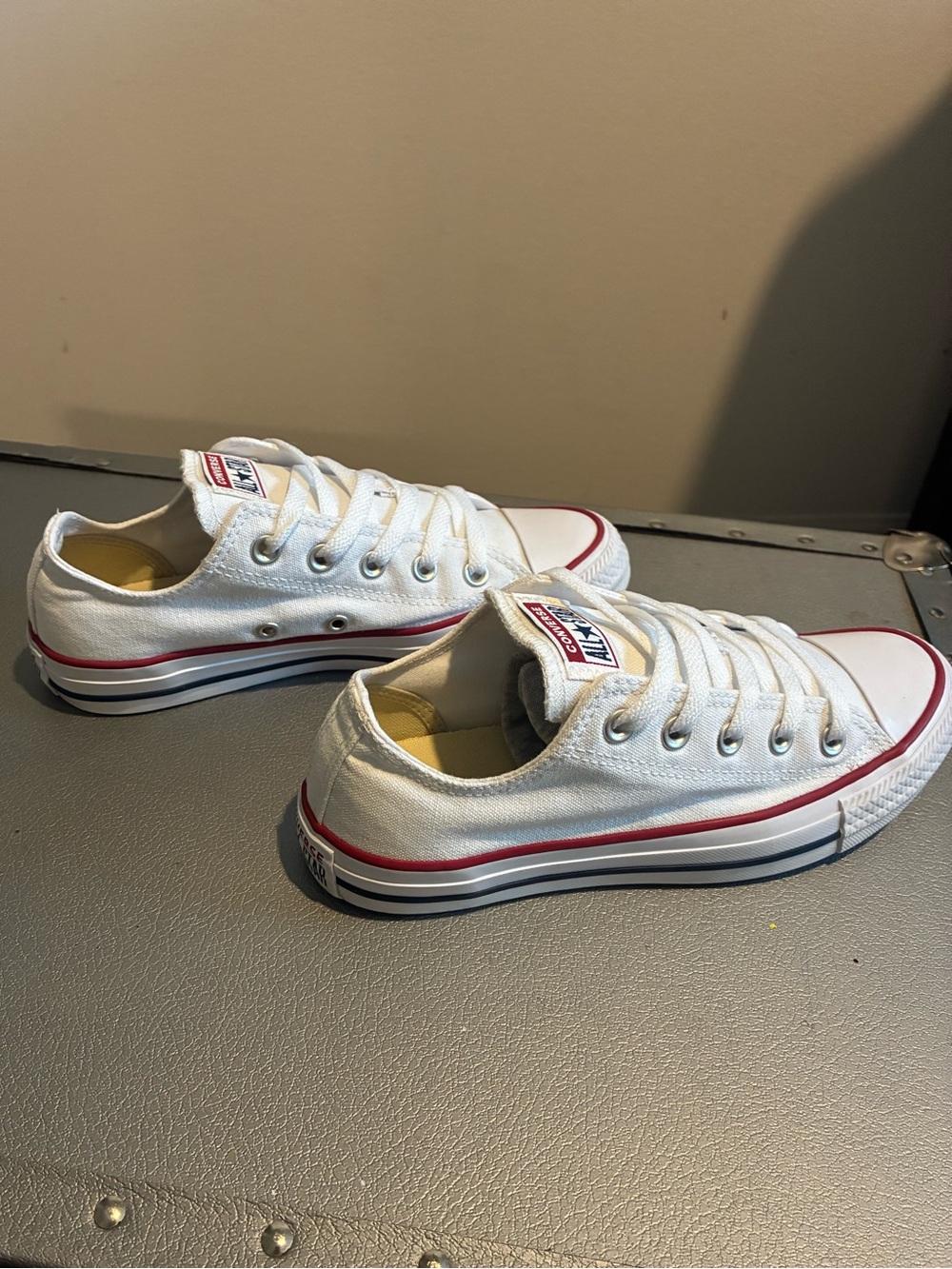Converse White Low Top Tennis Shoes - Picture 4 of 9